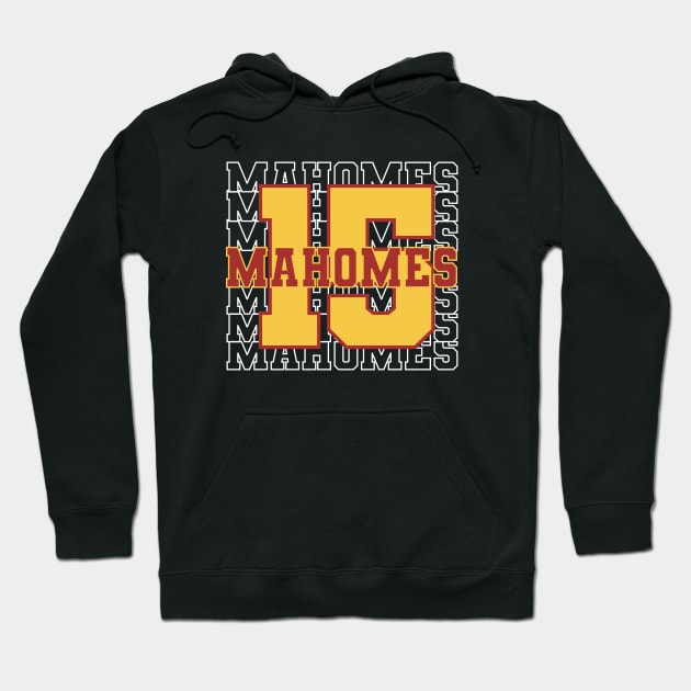 Patrick Mahomes 15 Superbowl Quarterback KC Chiefs Hoodie by Shirts by Jamie